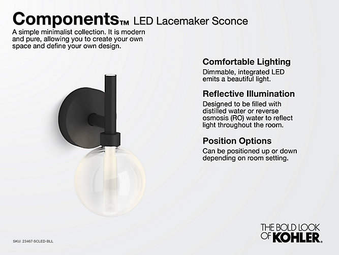 K-23467-SCLED | LED Lacemaker Sconce | KOHLER